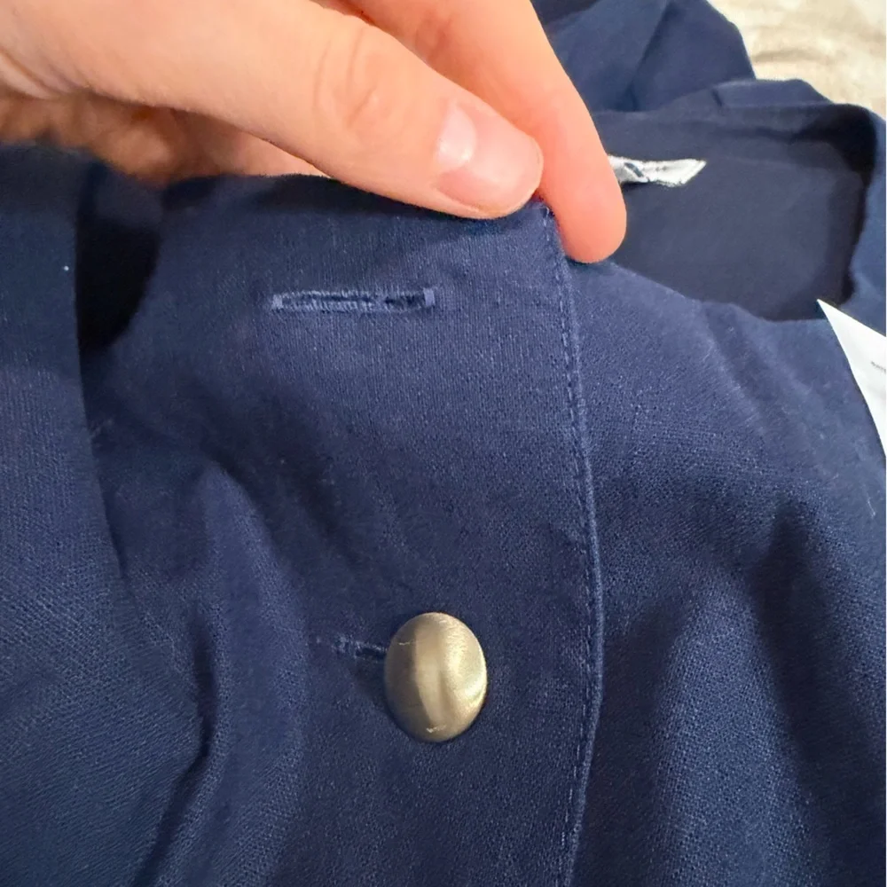 J crew Linen-blend button-front mini dress